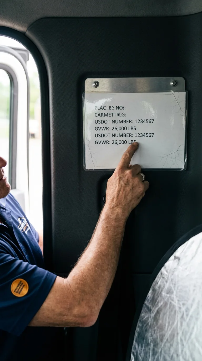 USDOT licensing placard verification in Grundy Center